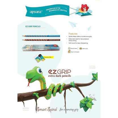 Apsara EZ Grip Pencils : Comfort and Quality Combined ( Pack Of 10 ) - Topperskit LLP