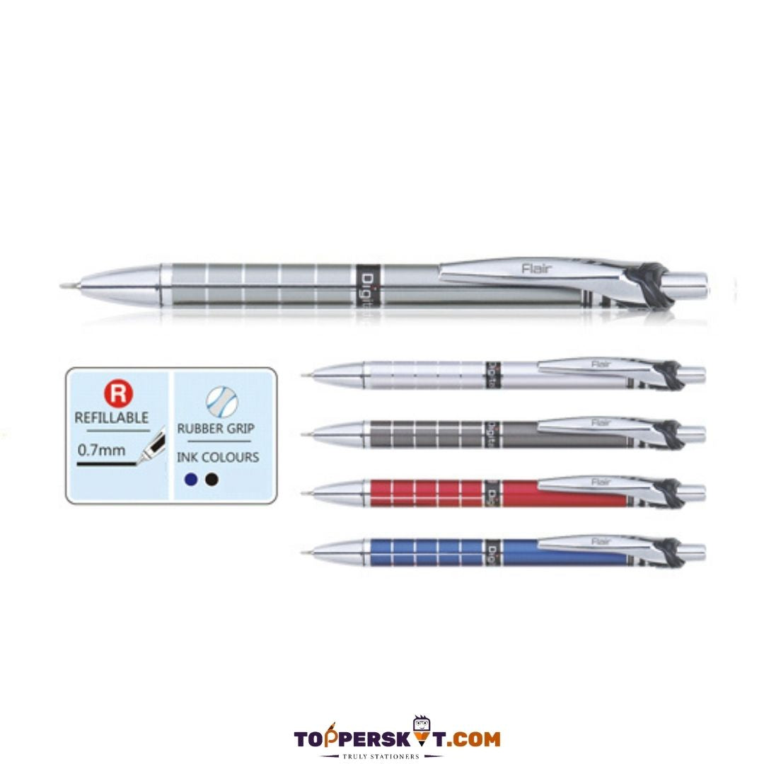 Flair Digital Retractable Ball Pen – Blue : Unleash Your Writing Potential ( Pack of 1 ) - Topperskit LLP