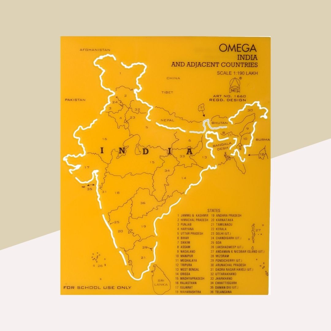 India Map Stencils: Educational Precision for School Projects and Creative Venture ( Pack of 1 ) - Topperskit LLP