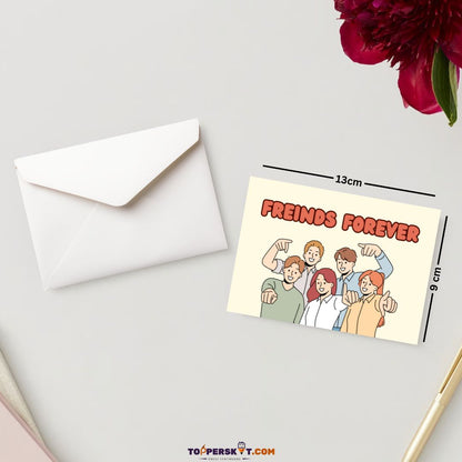 Friendship Card with 1 Envelope – 300 GSM Cold Pressed Paper 13cm x 9cm (Pack of 1)