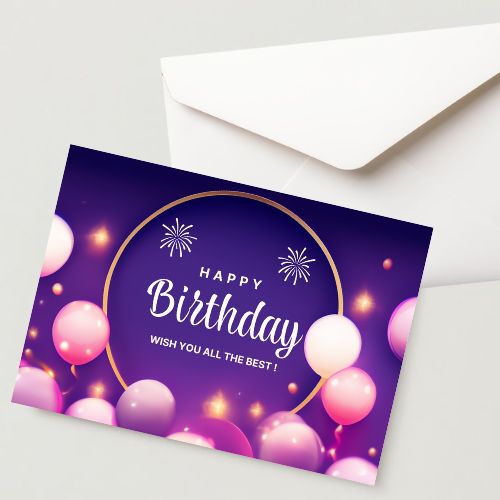 Premium Birthday Card with Envelope 300 GSM Cold-Pressed Paper (Pack of 1)