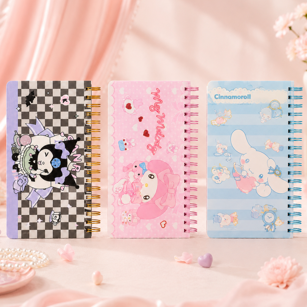 Cute Cartoon Spiral Weekly Planner Premium Textured Cover Writing Notebook (Pack of 1)