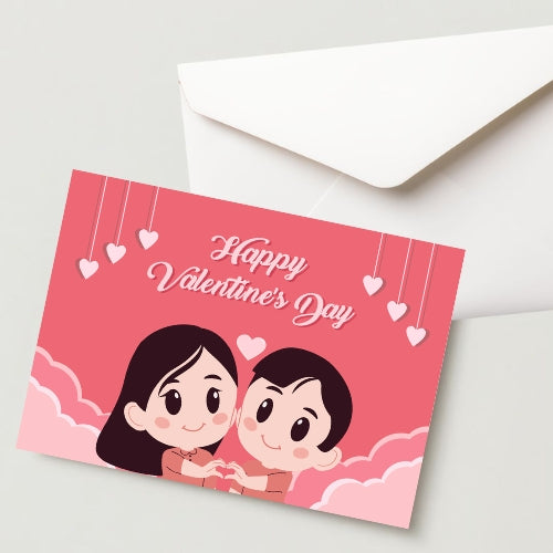 Premium Valentine's Day Greeting Card 300 GSM Cold Pressed Paper with 1 Envelope