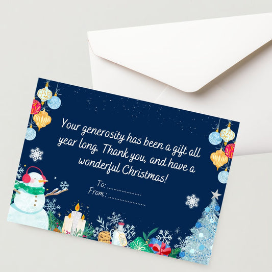 Christmas Greeting Card- 300 GSM Paper with Envelope (Pack of 1)