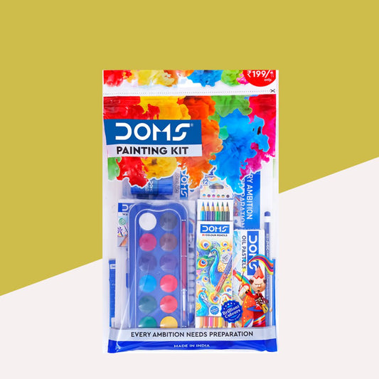 DOMS Painting Kit: A 9-Piece Comprehensive Set for Creative Exploration and Artistic Expression in Attractive Packaging ( Pack of 1 )