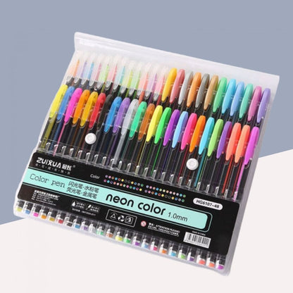 Neon Colour Gel Pen Set : Vibrant Variety ( Pack of 48 ) - Topperskit LLP