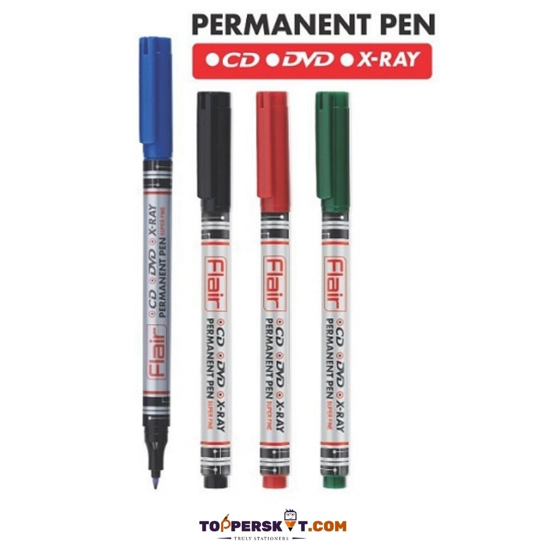 Flair Permanent CD Marker Pen - Blue : Quick-Dry, Ultra-Fine, and Long-Lasting ( Pack Of 1 ) - Topperskit LLP