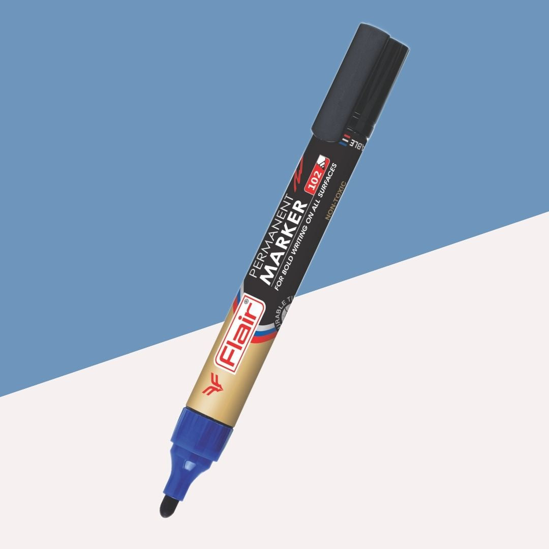 Flair Permanent XL Marker - Blue : Bold, Non-Toxic, and UV Resistant ( Pack Of 1 ) - Topperskit LLP