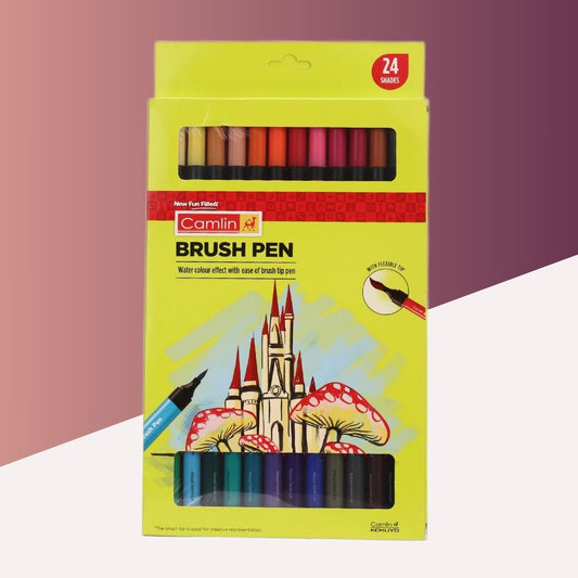 Camlin ColorSplash Brush Pen: Vibrant Watercolor Shades for Effortless Artistry ( Pack Of 24 )