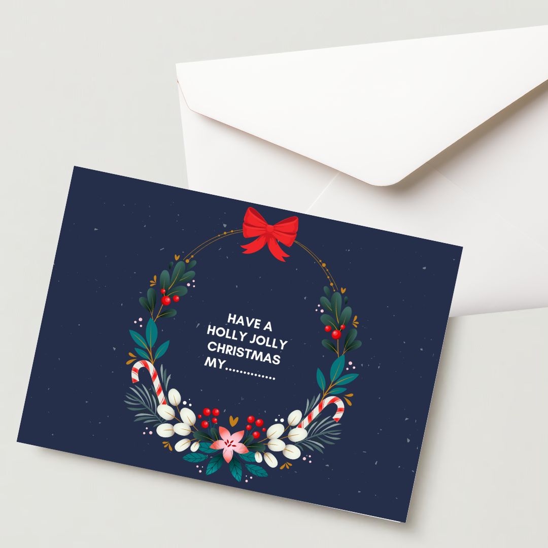 Christmas Greeting Card- 300 GSM Paper with Envelope (Pack of 1)