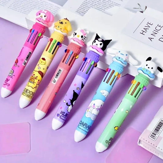 Multicolor 10-in-1 Retractable Pen – Fun & Functional (Pack of 1)