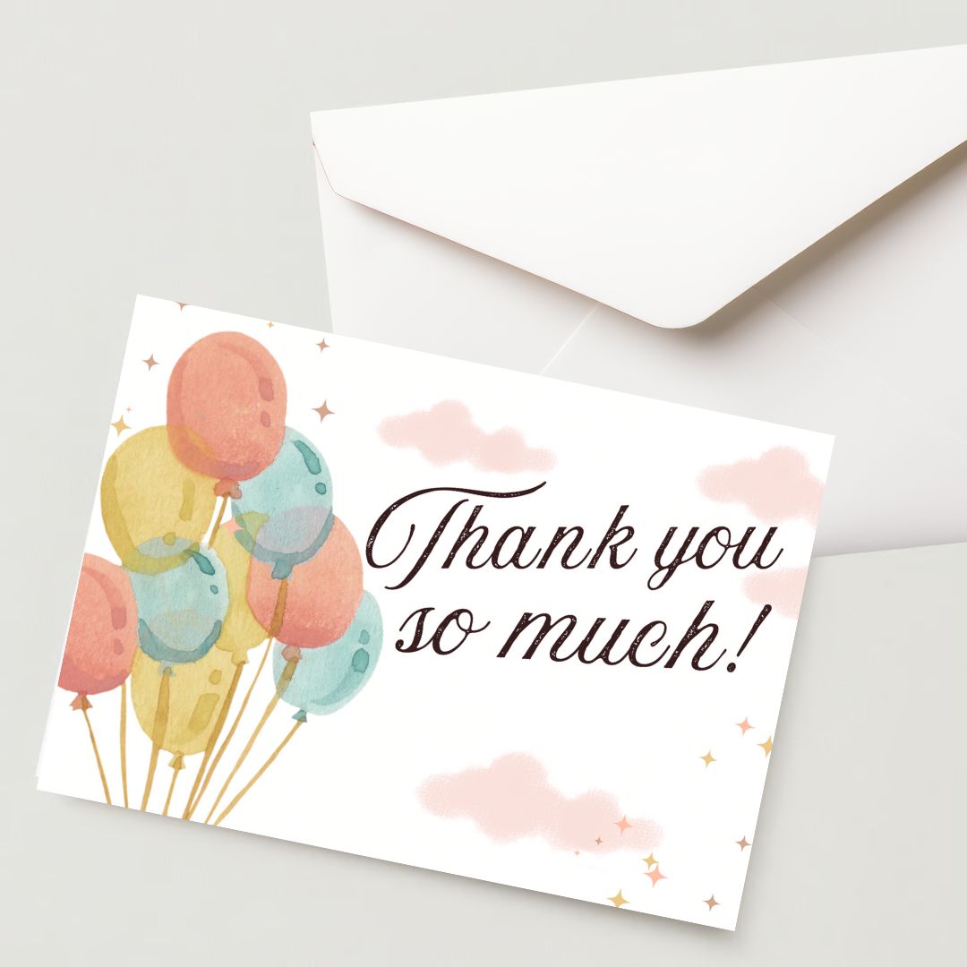 Thank You greeting Card - Premium 300 GSM Paper with Envelope (Pack of 1)