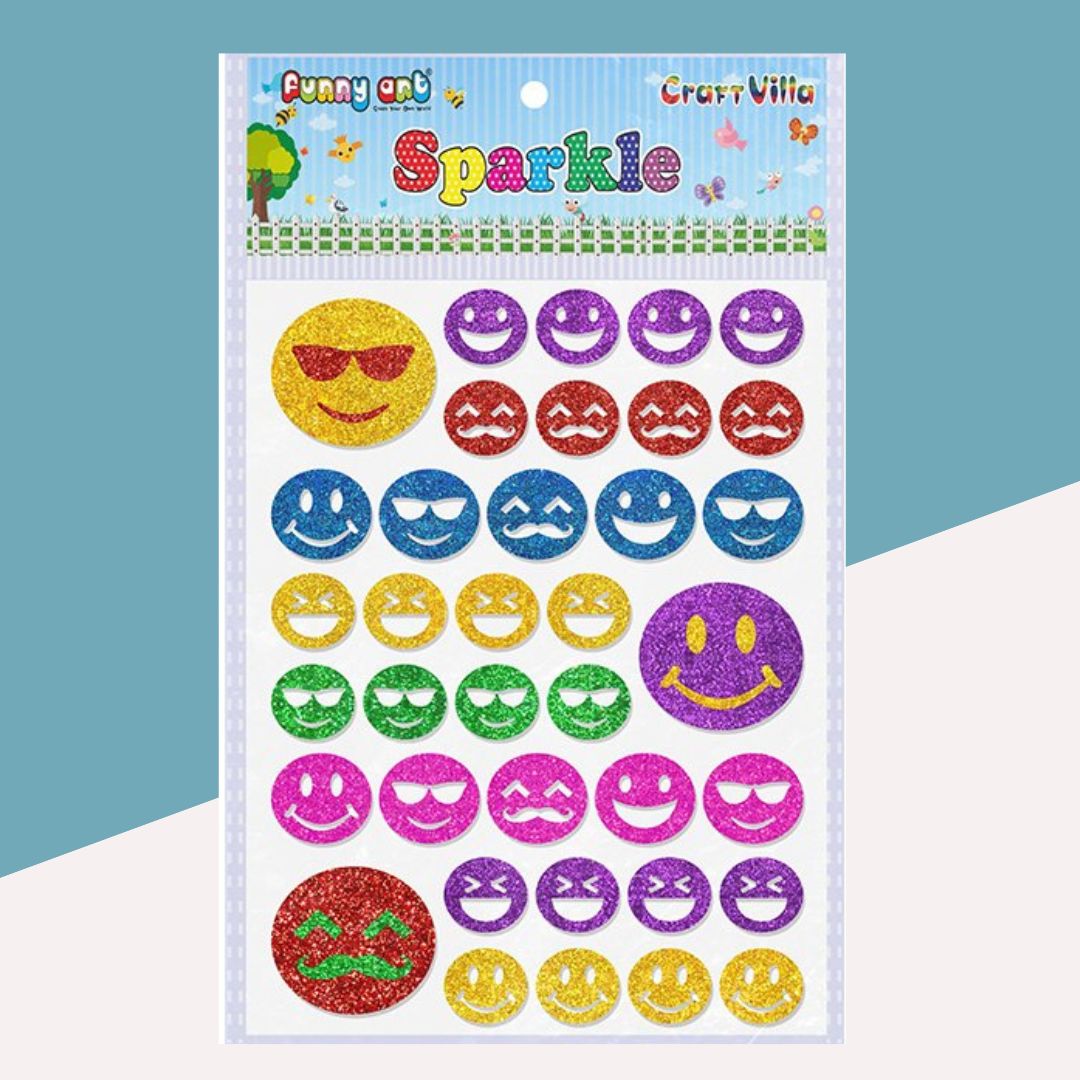 Large Glitter Sticker Multicolor Sheet ( Pack Of 1 ) - Topperskit LLP