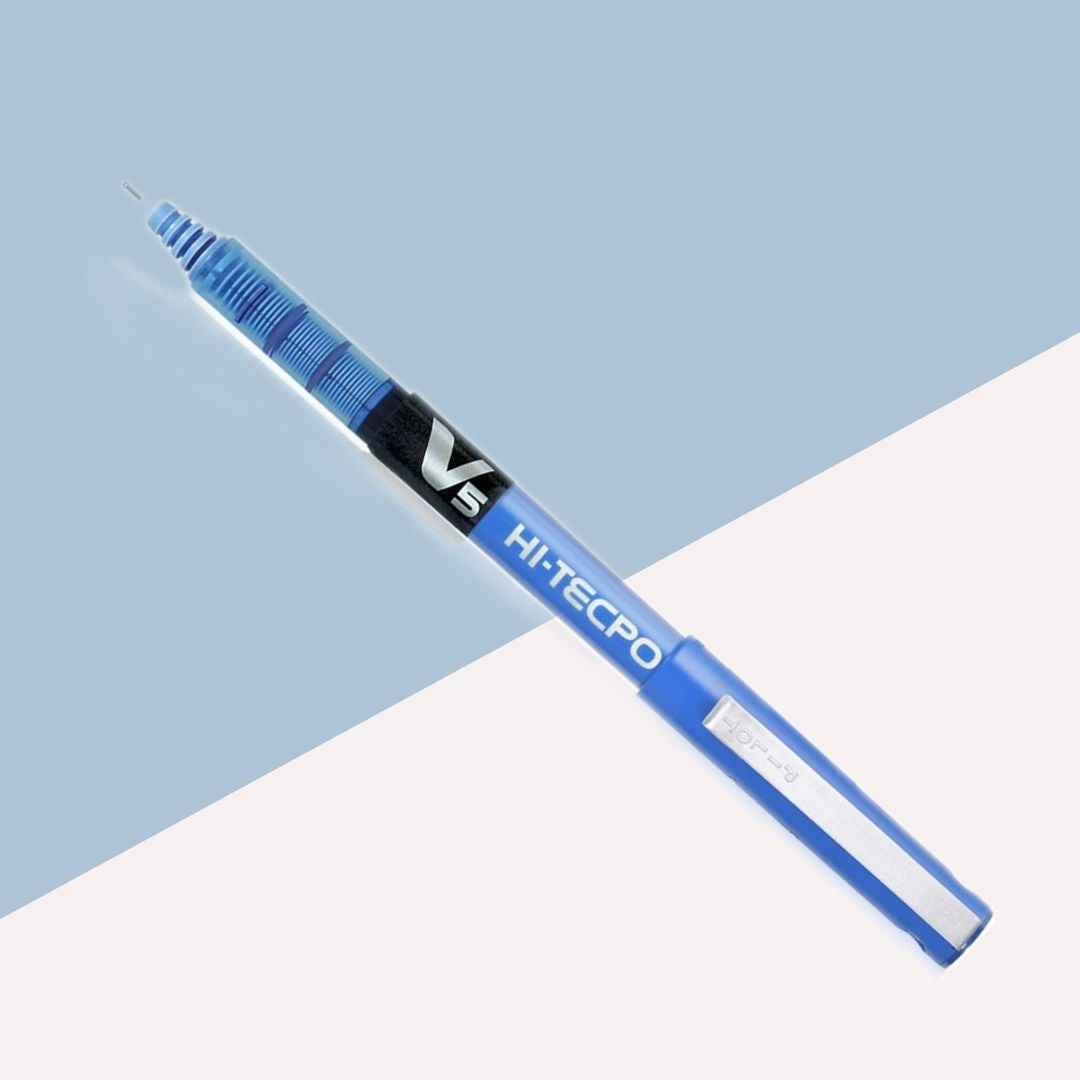 Pilot V5 Hitech Point Gel Pen – Blue: Precision Redefined with Japanese Technology ( Pack of 1 ) - Topperskit LLP