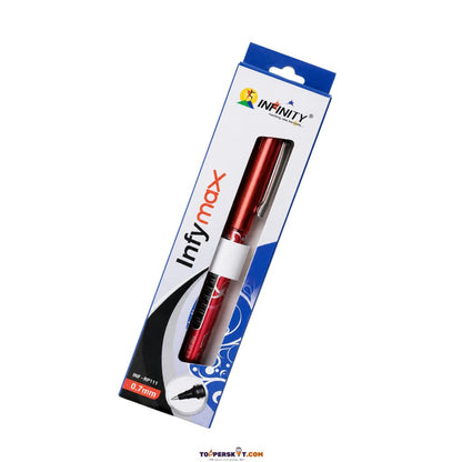 INFINITY Infy Max Rollerball Pen Red - Ink and Tip View