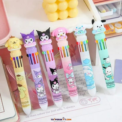 Multicolor 10-in-1 Retractable Pen – Fun & Functional (Pack of 1)