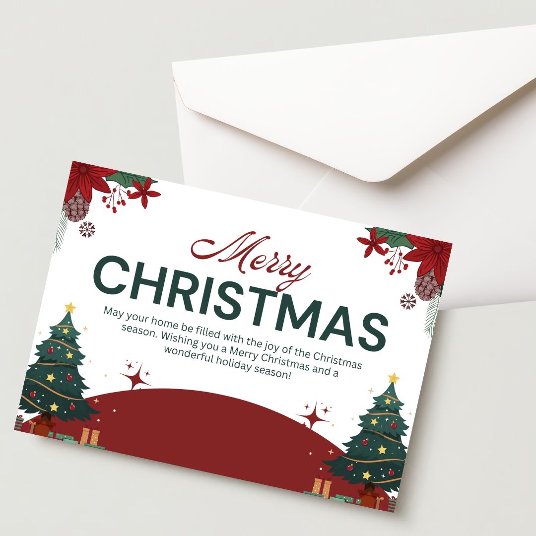 Christmas Greeting Card- 300 GSM Paper with Envelope (Pack of 1)