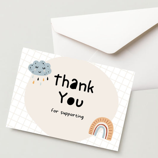 Thank You greeting Card - Premium 300 GSM Paper with Envelope (Pack of 1)