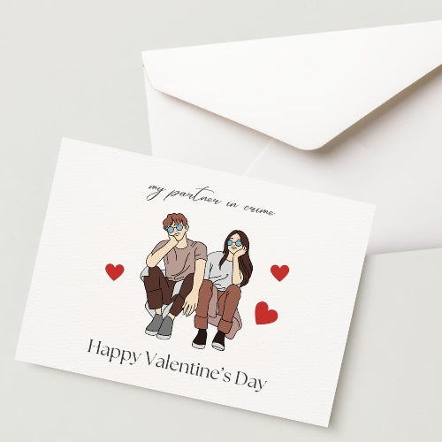 Premium Valentine's Day Greeting Card 300 GSM Cold Pressed Paper with 1 Envelope