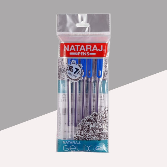 Nataraj Gelix Gel Pens  – Black: Effortless Precision for Your Writing Journey ( Pack of 5 ) - Topperskit LLP