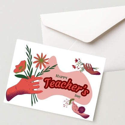 Premium Teacher's Day Greeting Card-300 GSM  Cold Pressed Paper With 1 Envelope