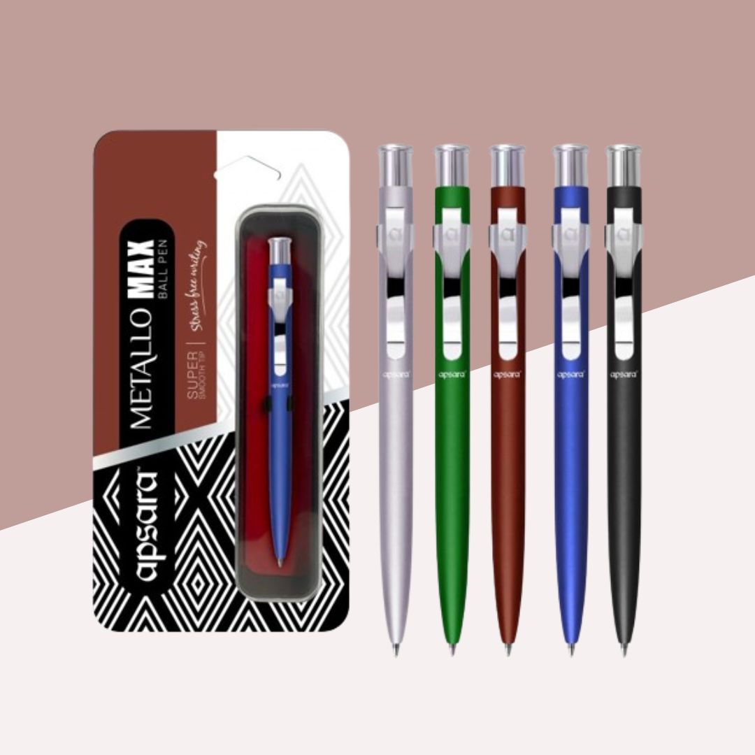 Apsara Metallo Max Smooth Writing Ball Pen Premium – Elegance In Every Stroke ( Pack of 1 ) - Topperskit LLP