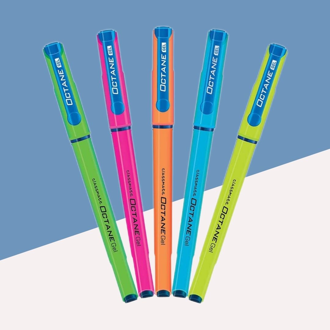 Classmate Octane Neon Body Gel Pen - Blue :Unleash Vibrancy in Every Stroke with Japanese Waterproof Ink ( Pack of 1 ) - Topperskit LLP