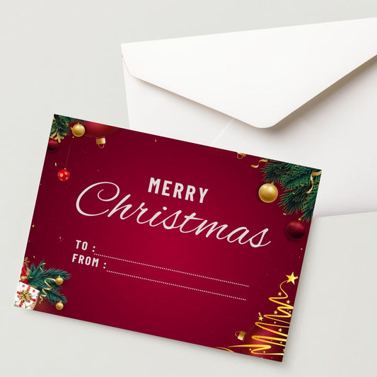 Christmas Greeting Card- 300 GSM Paper with Envelope (Pack of 1)