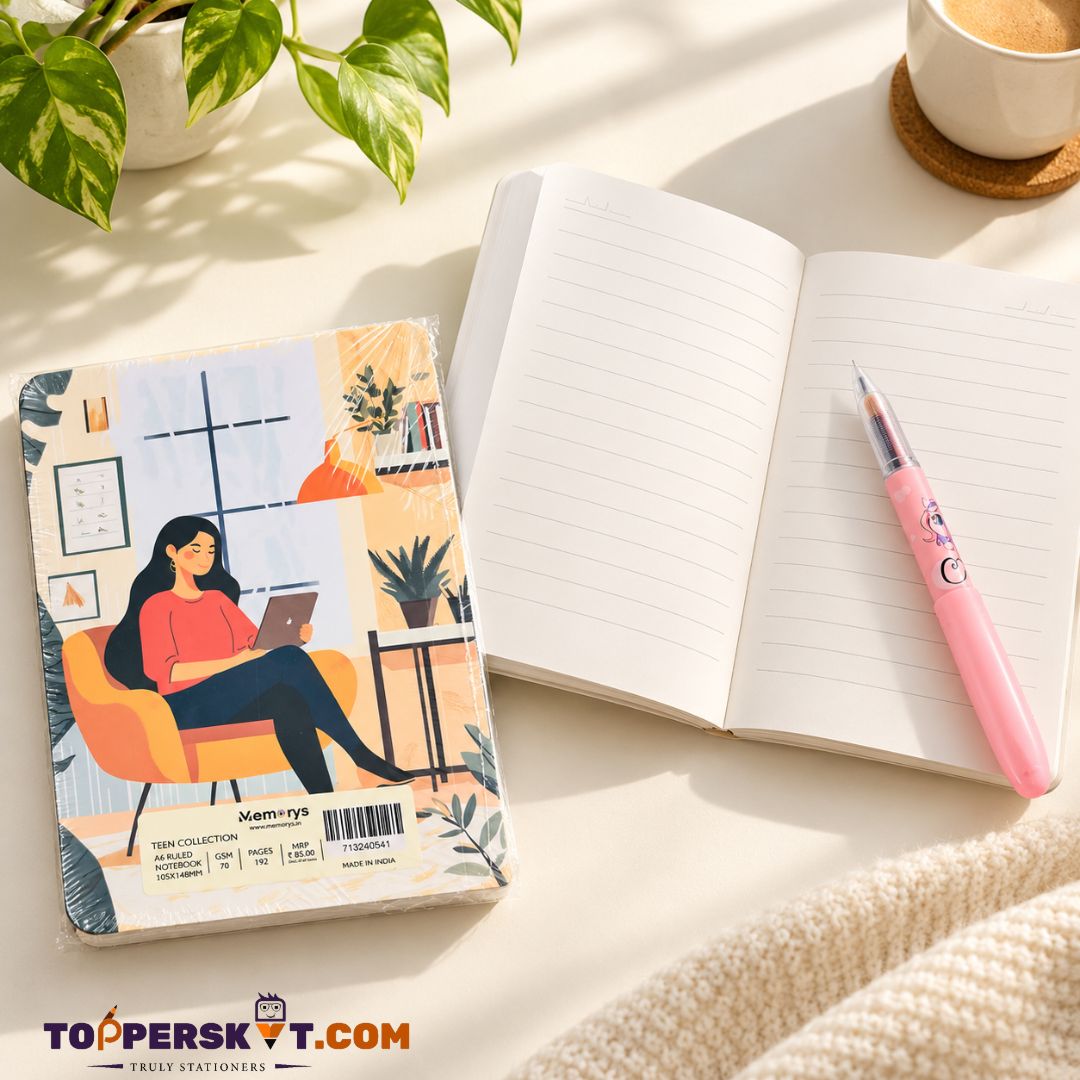 Memorys Teen Collection A6 Ruled Notebook Assorted - Open Pages