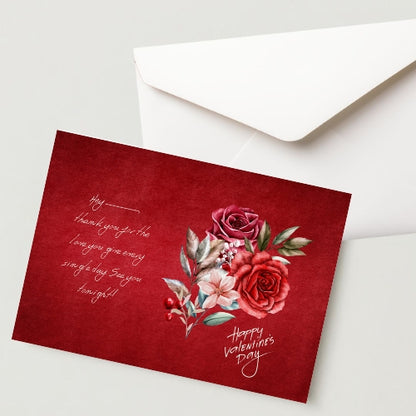 Premium Valentine's Day 300 GSM Cold Pressed Paper with 1 Envelope