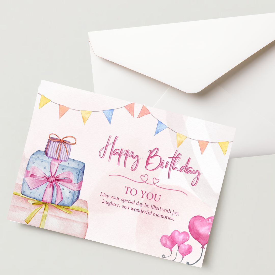 Premium Birthday Card with Envelope 300 GSM Cold-Pressed Paper (Pack of 1)