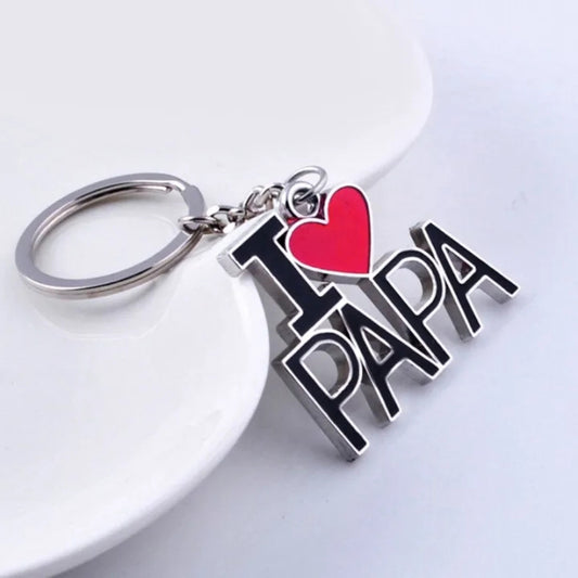 I Love Papa Cute Metal Keychain (Pack of 1)