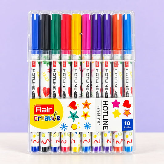 Flair Hotline Fineliners- Multicolour ( Pack Of 10 )
