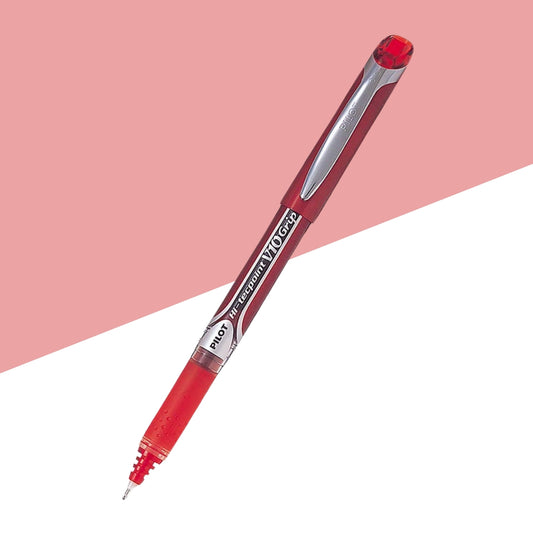 Pilot Hi-Tecpoint V10 Grip Roller Ball Pen – 1.0mm Medium Tip Red Ink (Pack of 1)