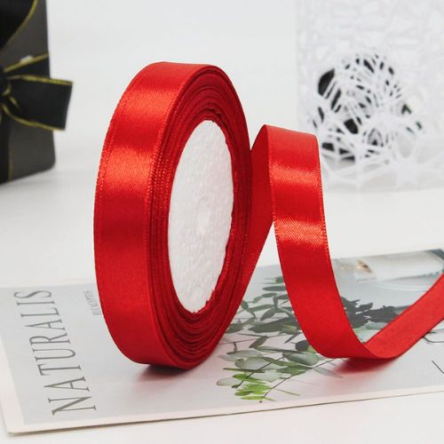 Cloth Ribbon - Red ( 0.5 inch ) : Perfect for Crafts and Decorations ( Pack of 1 )
