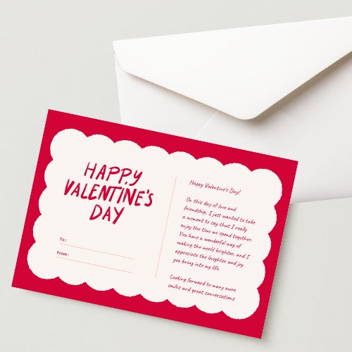 Premium Valentine's Day  Greeting Card 300 GSM Cold Pressed Paper with 1 Envelope