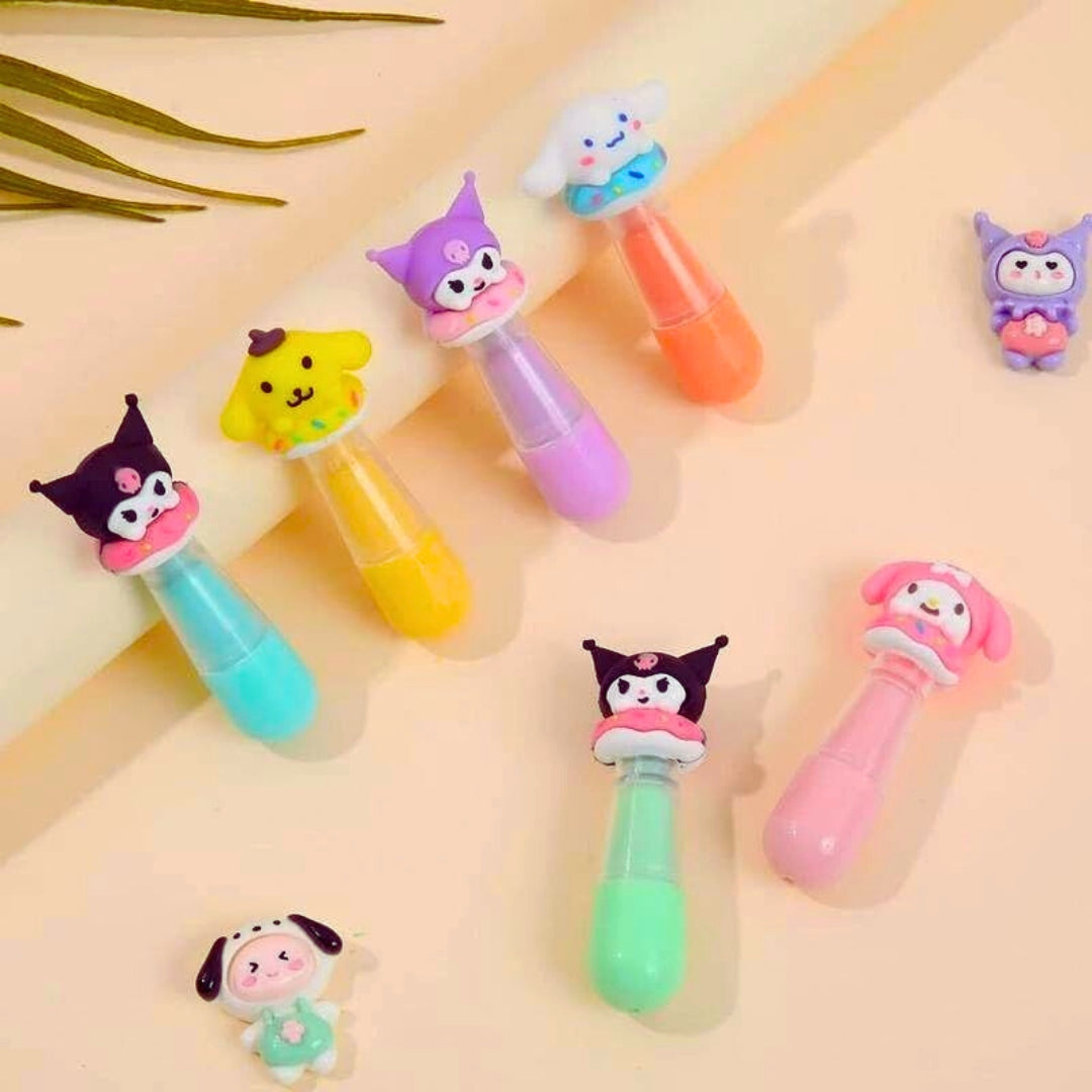 Cutest Kuromi Friends Design Highlighter –  Aesthetic Stationery for Kids (Set of 6)