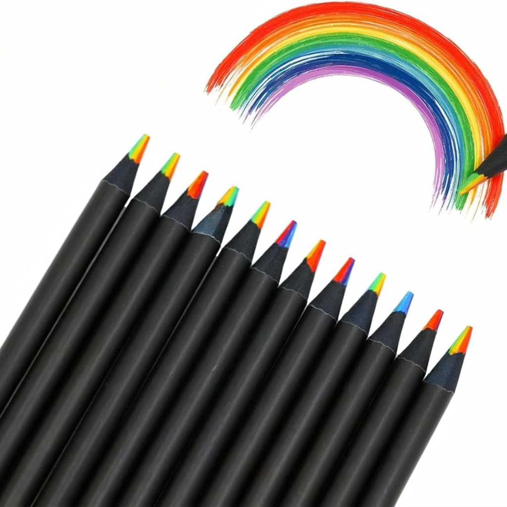 Shape Spectrum Multicolor Wooden Rainbow Pencil (Pack of 5)
