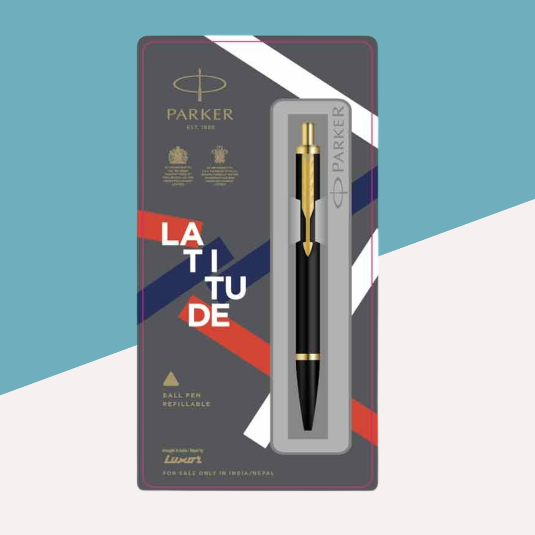 Parker Latitude Matte Black Ball Pen - Blue (Pack of 1)