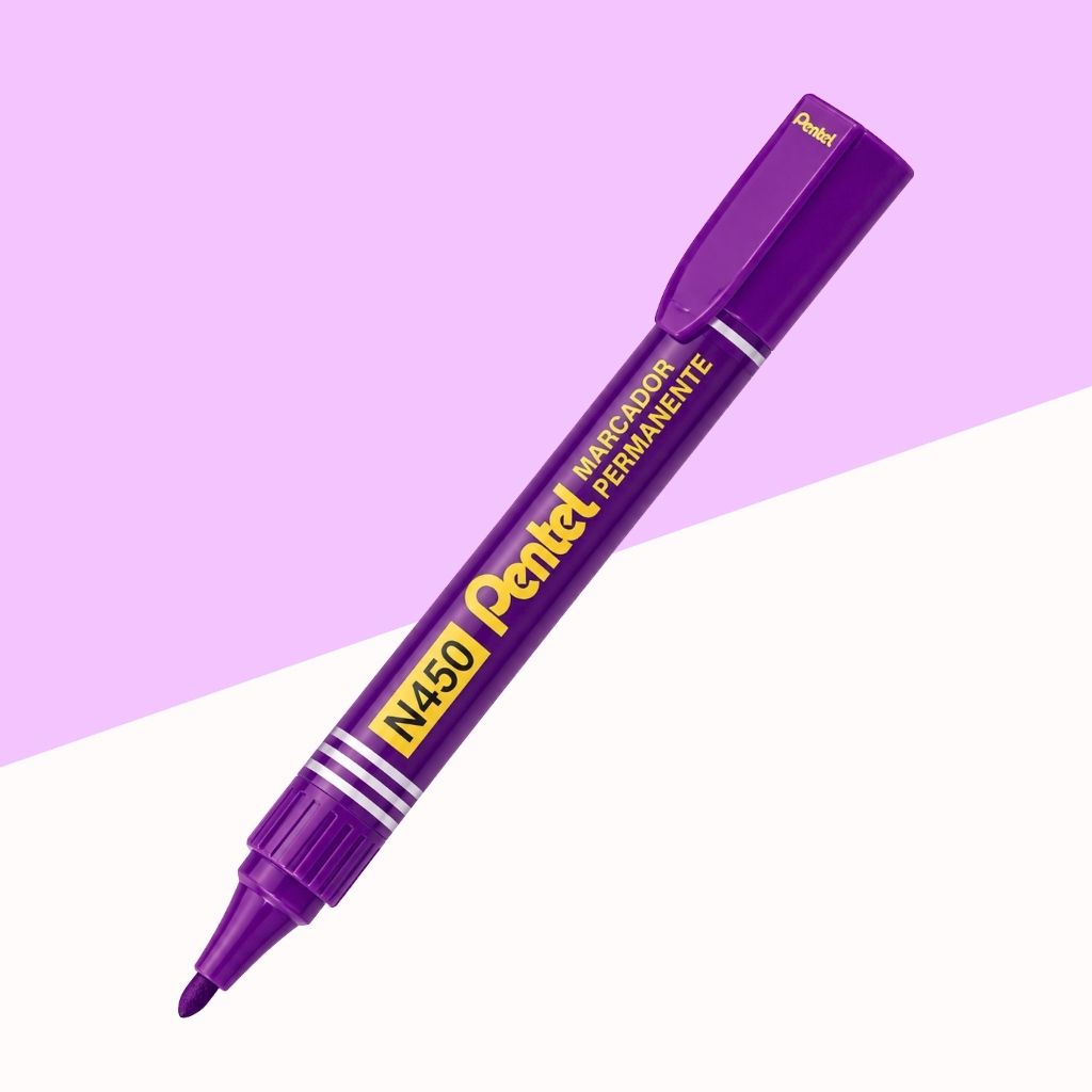 Pentel N450 Permanent Marker – Medium Bullet Tip, Violet (Pack of 1)