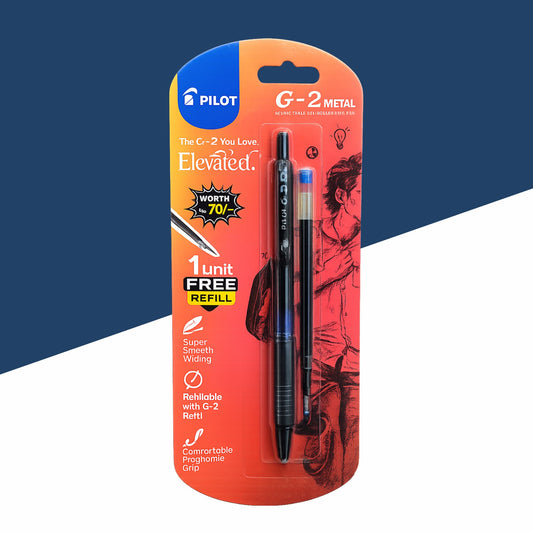 Pilot G-2 Metal Retractable Roller Gel Pen- Blue (Pack of 1)