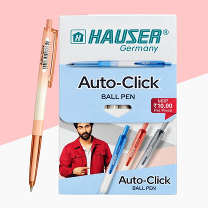 Hauser Auto-Click Ball Pen Red Set of 10 - Image 1