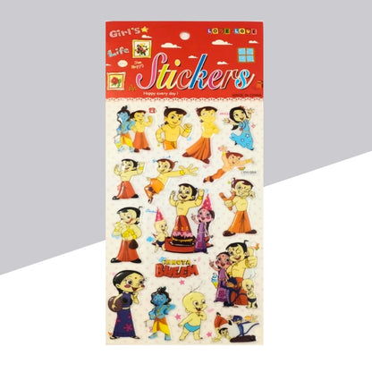 3D Chhota Bheem Cartoon Sticker for Kids - Fun & Colorful Designs (Pack of 1)