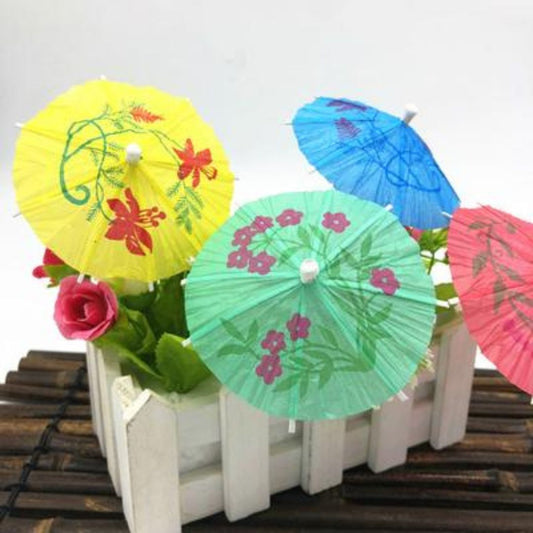 (10 Pcs.) Mini Printed Paper Umbrella