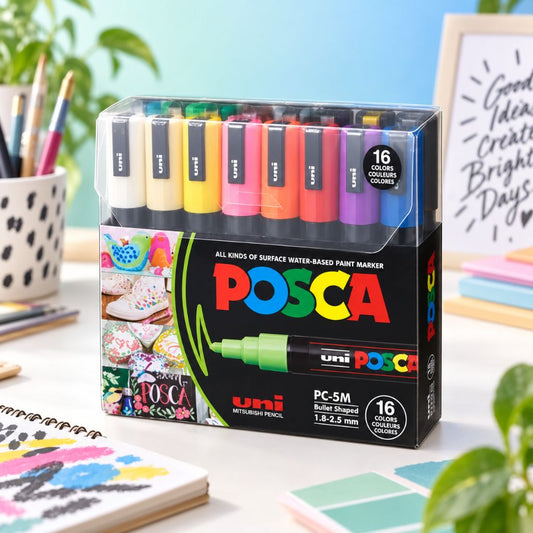 Uni-ball Uni Posca PC-3M Paint Markers - Multicolor  (Pack Of 16)
