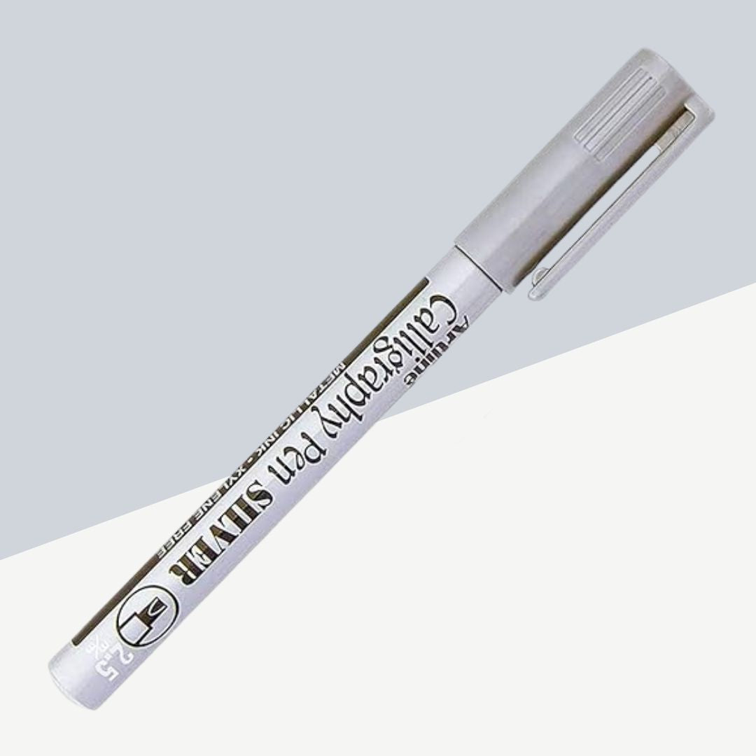 Artline Calligraphy Pen - Silver Metallic Ink (Pack of 1)