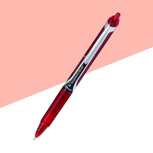 Pilot Hi-Tecpoint V10 RT Roller Ball Pen – 1.0mm Medium Tip Red Ink (Pack of 1)