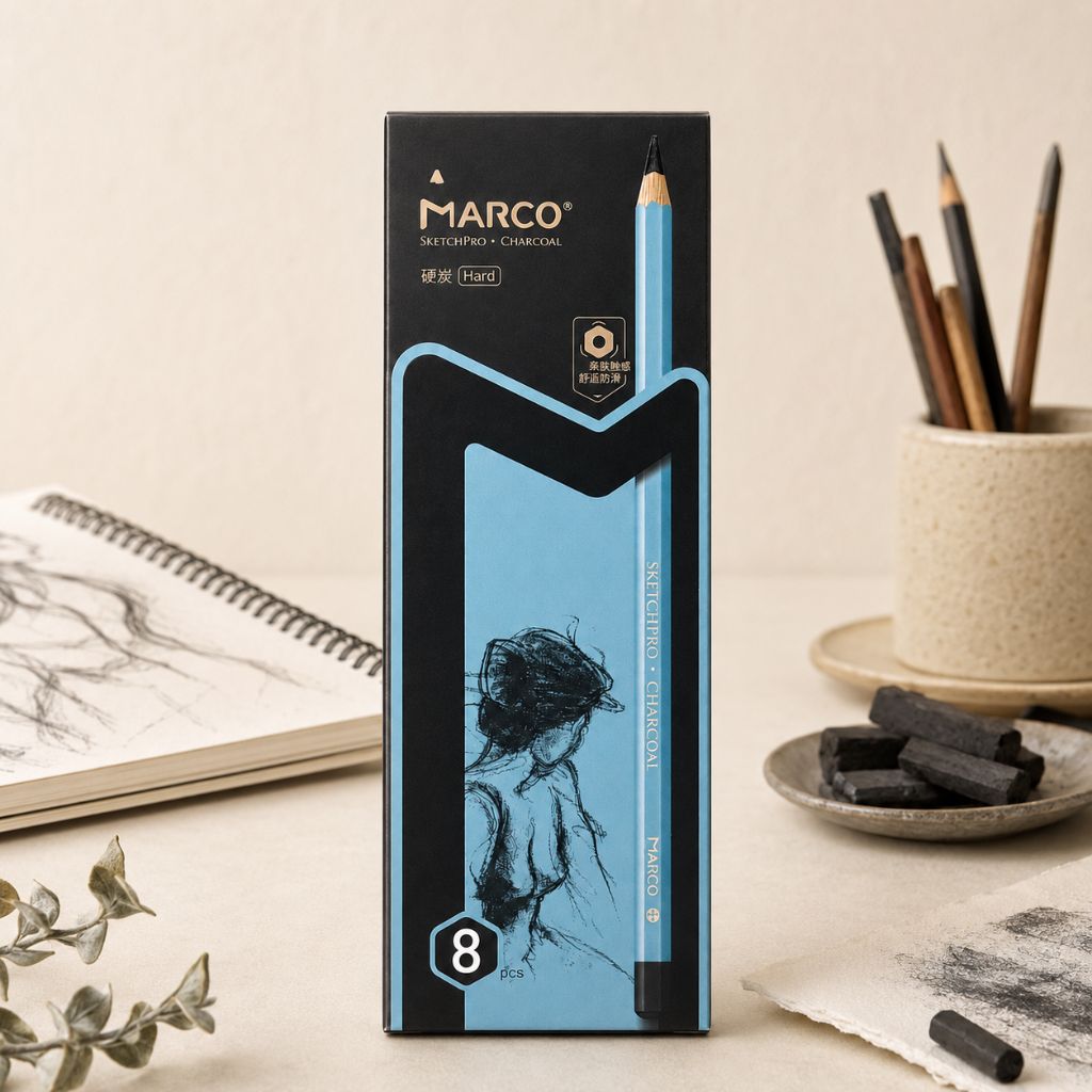 Marco SketchPro  Charcoal Pencils  – Hard (Pack of 8)
