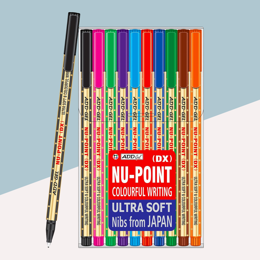 Add Gel Nu Point Dx Colourful Pens (Pack of 10)