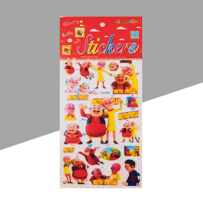 3D Cartoon Motu Patlu Sticker for Kids - Fun & Colorful Designs (Pack of 1)